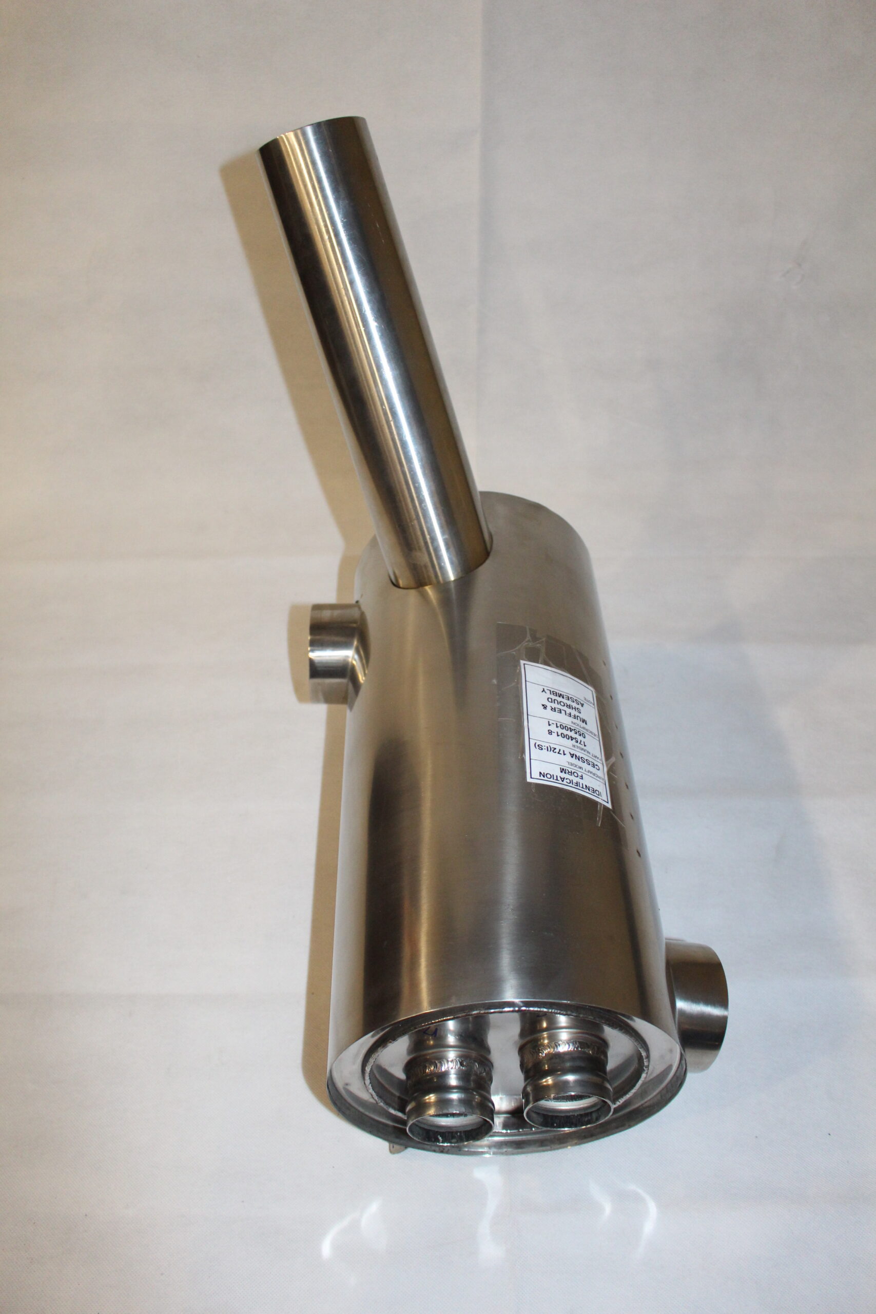 Muffler With Baffles; 15″ Tailpipe Plane Exhaust